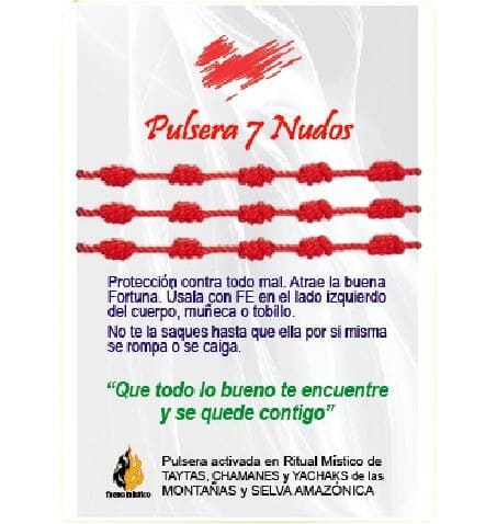 KIT PULSERA ROJA 7 NUDOS